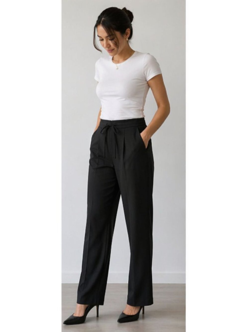 Elie Tahari Women's Black Straight Leg Trouser Pants Size 2 - 36533